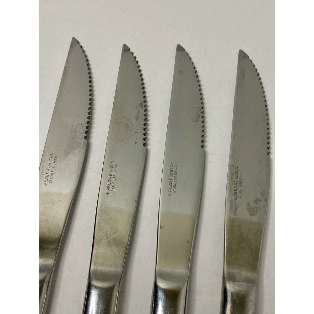 Reed & Barton Gatehouse Stainless Steak Knives Replacements Lot Of 4